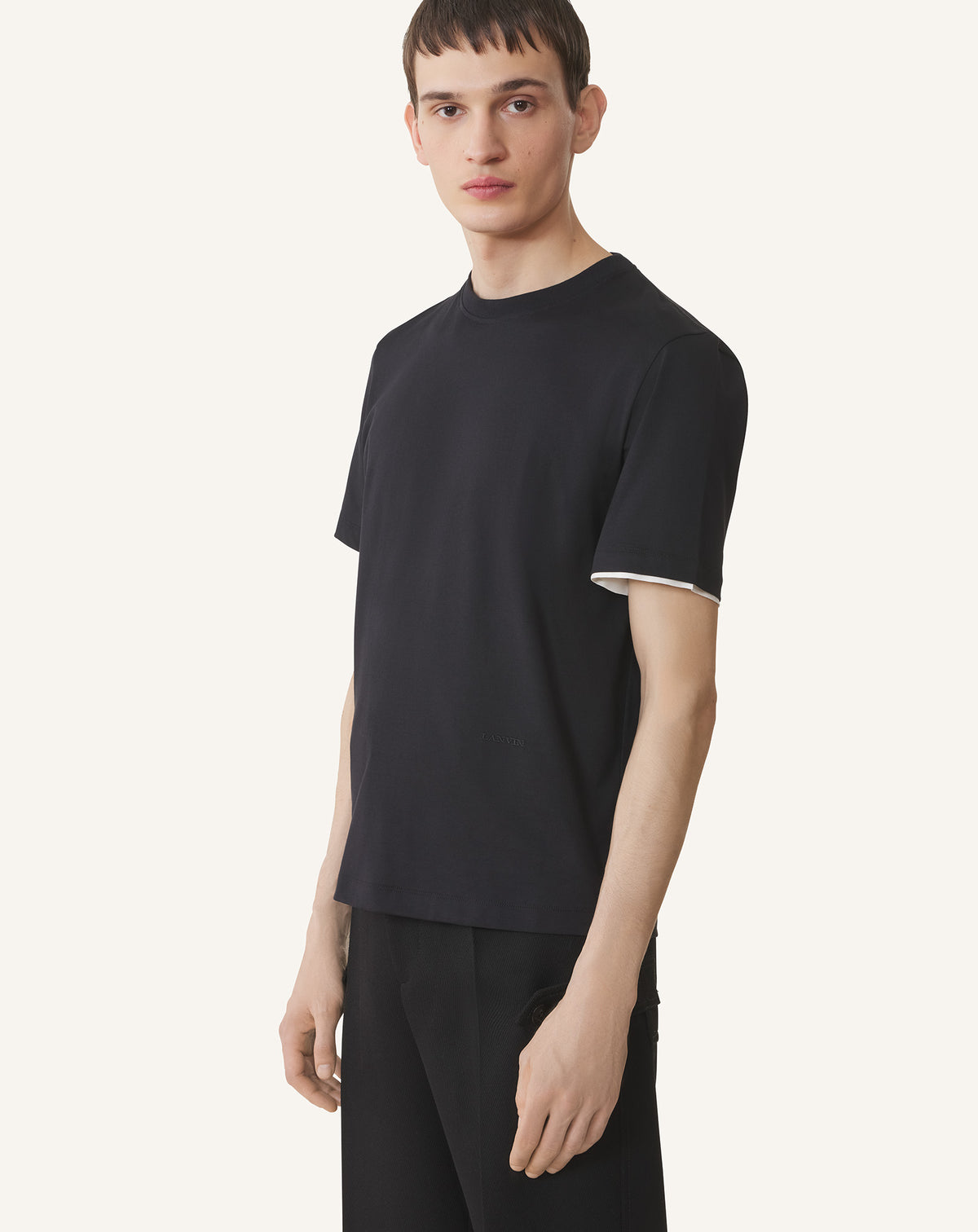 T-shirt détail soie - Noir
