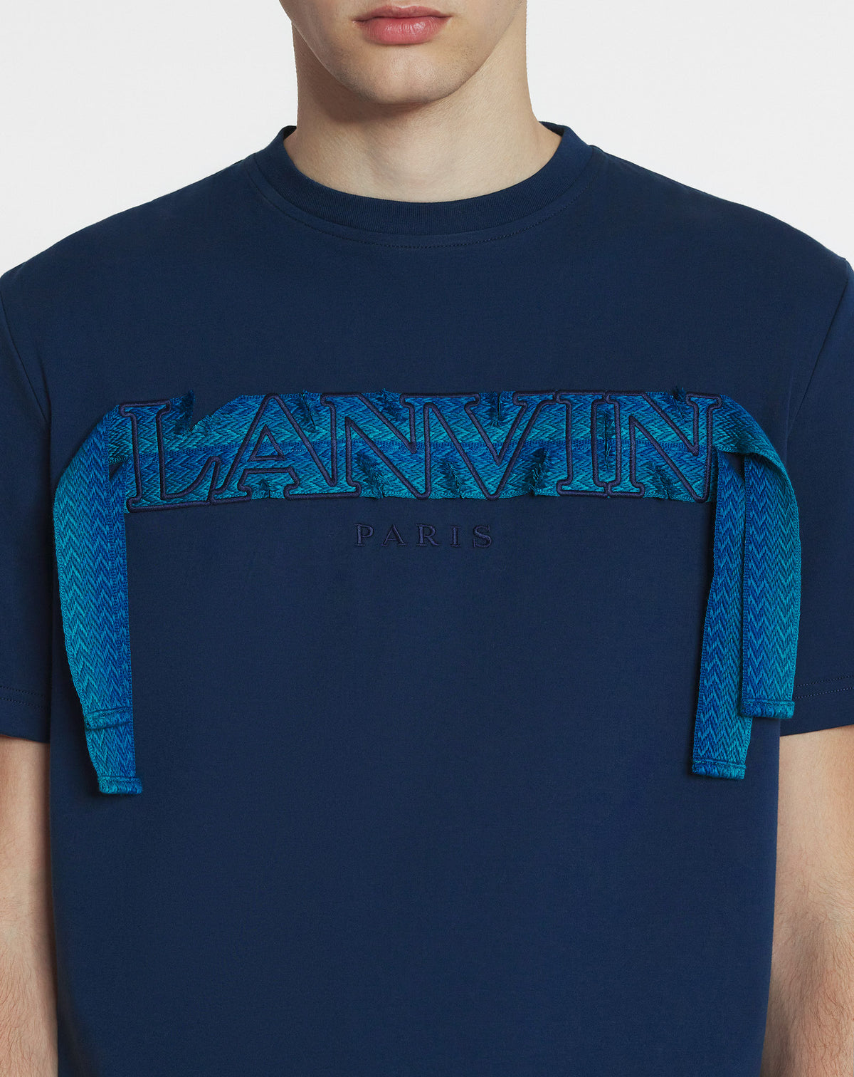 T-shirt Lanvin lacet Curb - Bleu Pétrole