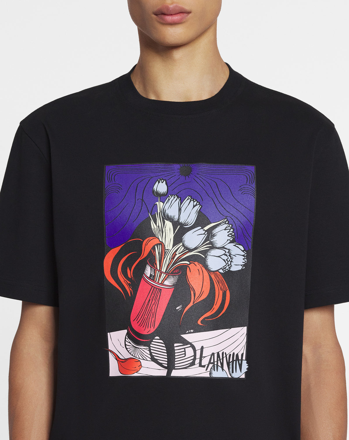 T-shirt imprimé vase - Noir