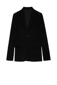 Blazer Valfried Crinkle Suede en cuir - Noir