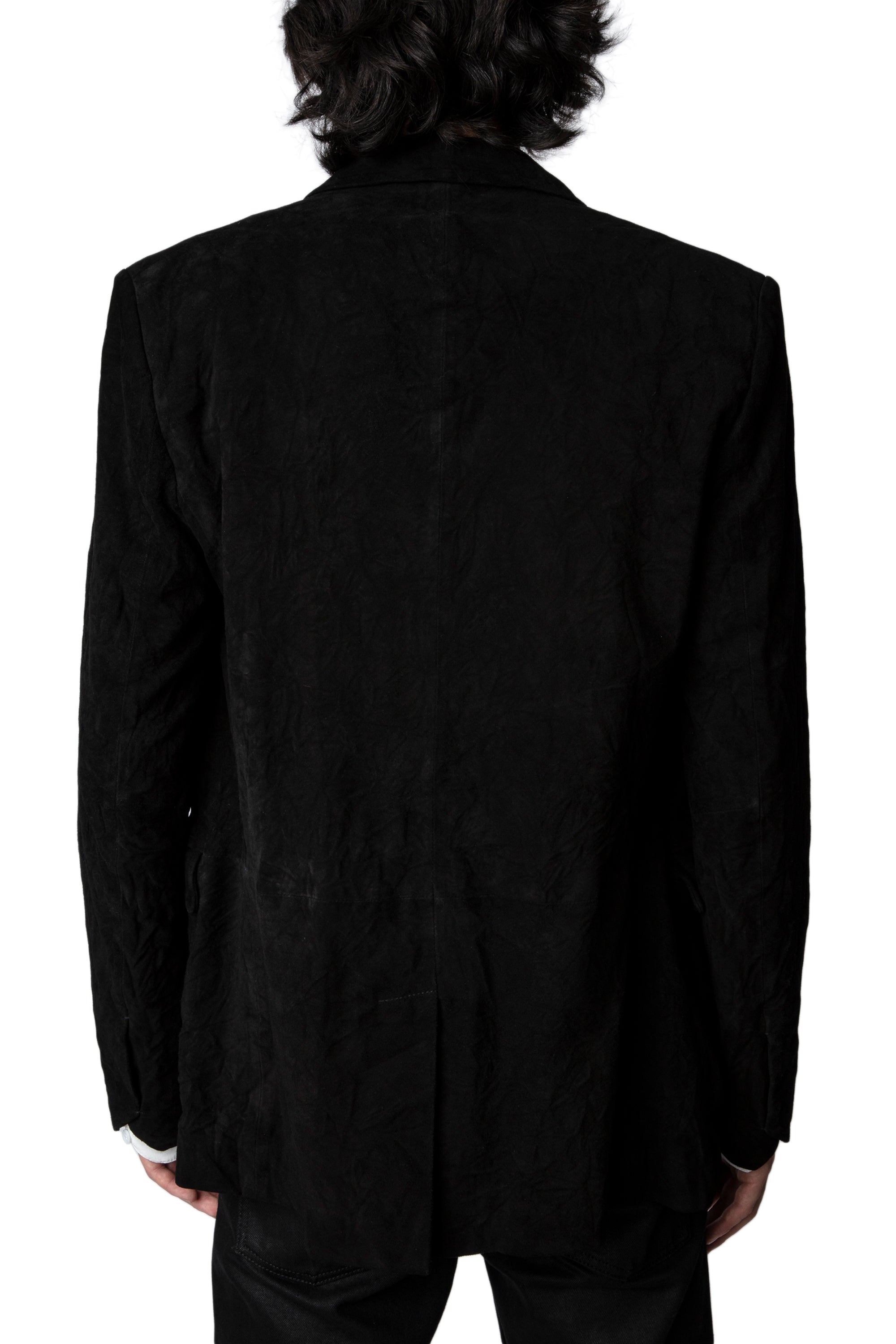Blazer Valfried Crinkle Suede en cuir - Noir