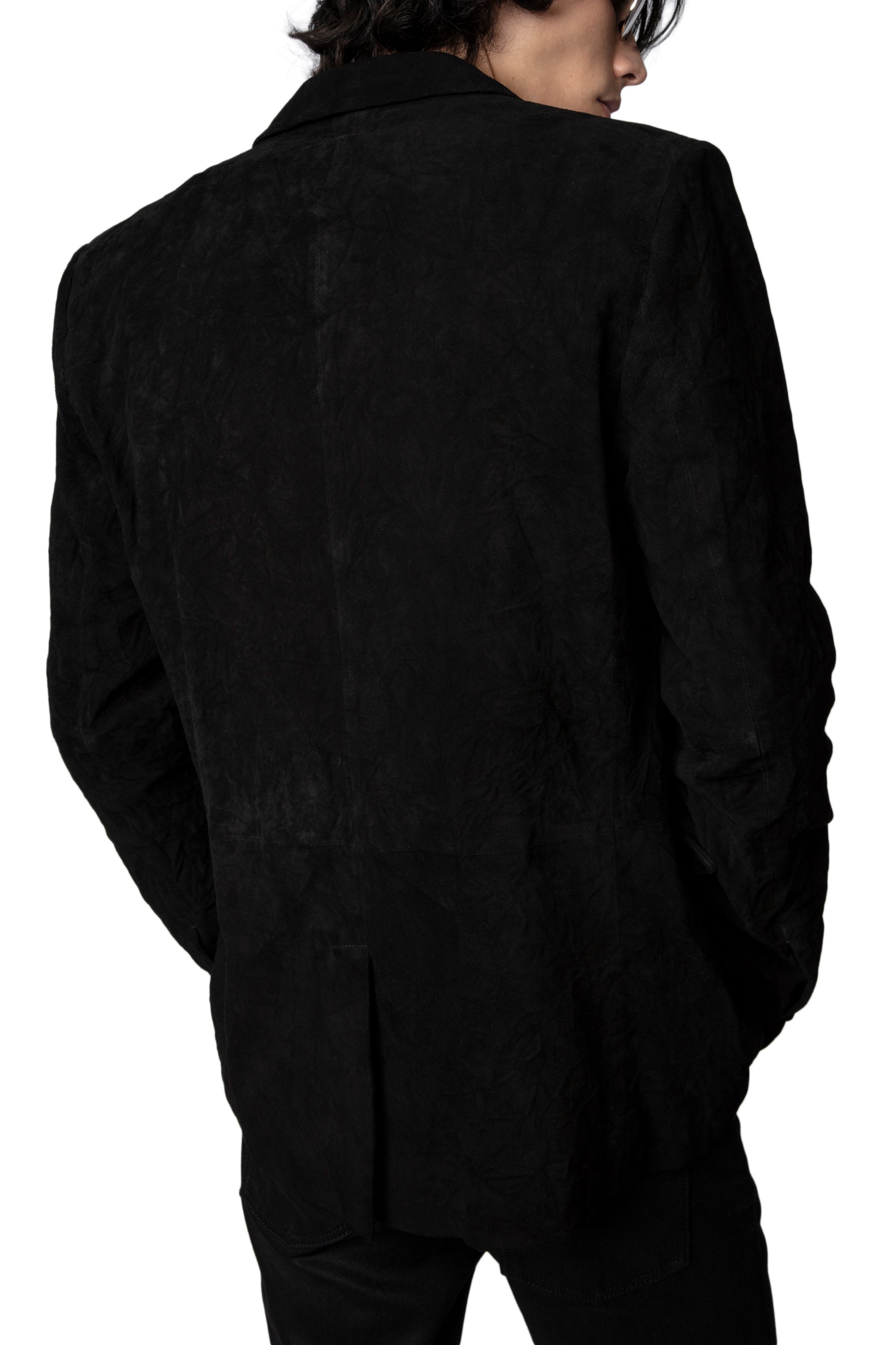 Blazer Valfried Crinkle Suede en cuir - Noir