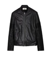 Blouson Lean en cuir - Anthracite