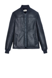 Blouson Leo Shearling en cuir - Encre