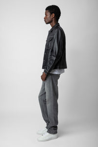ZHORS LINE BLACK LASSO DIP DYE LEATHER