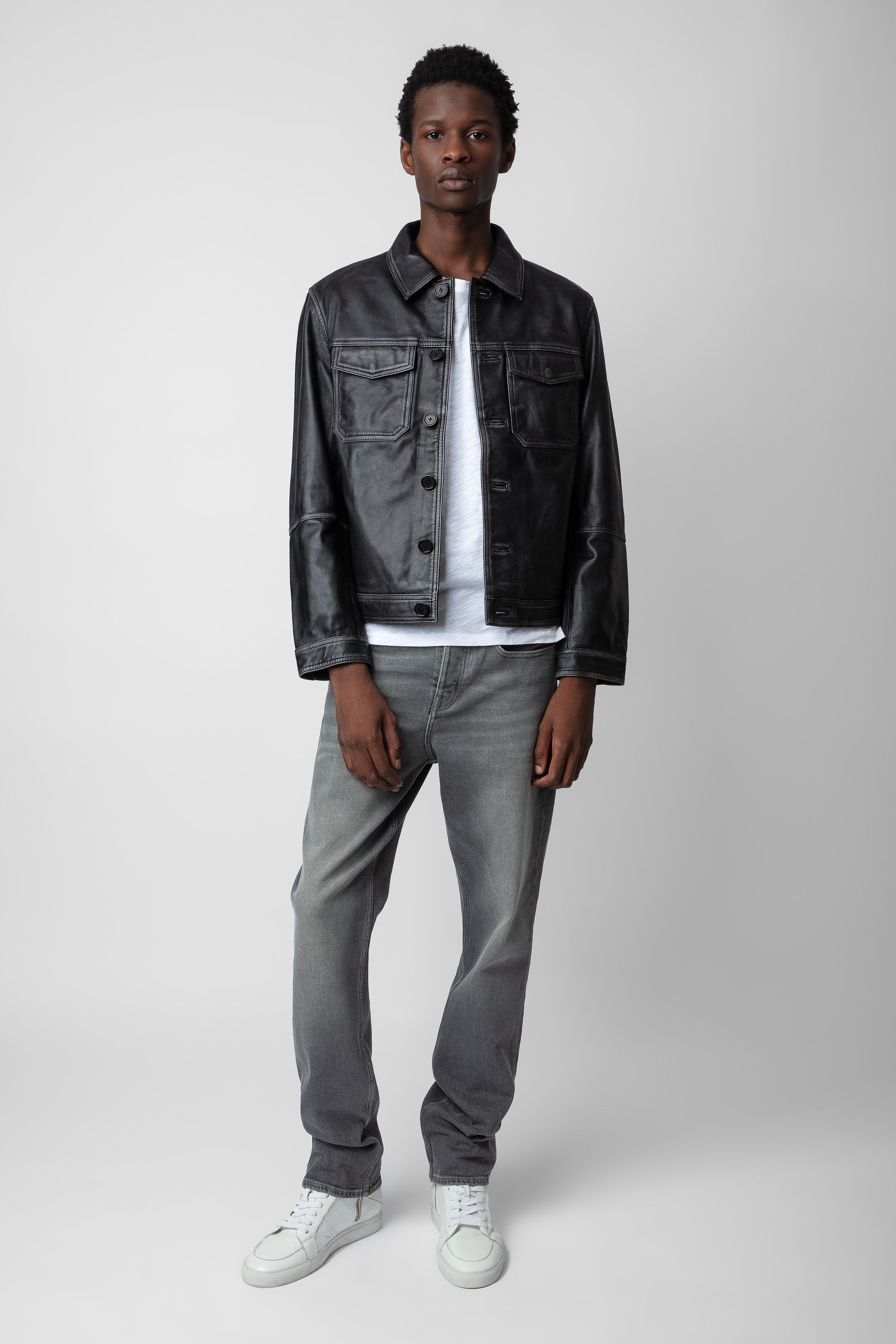 ZHORS LINE BLACK LASSO DIP DYE LEATHER