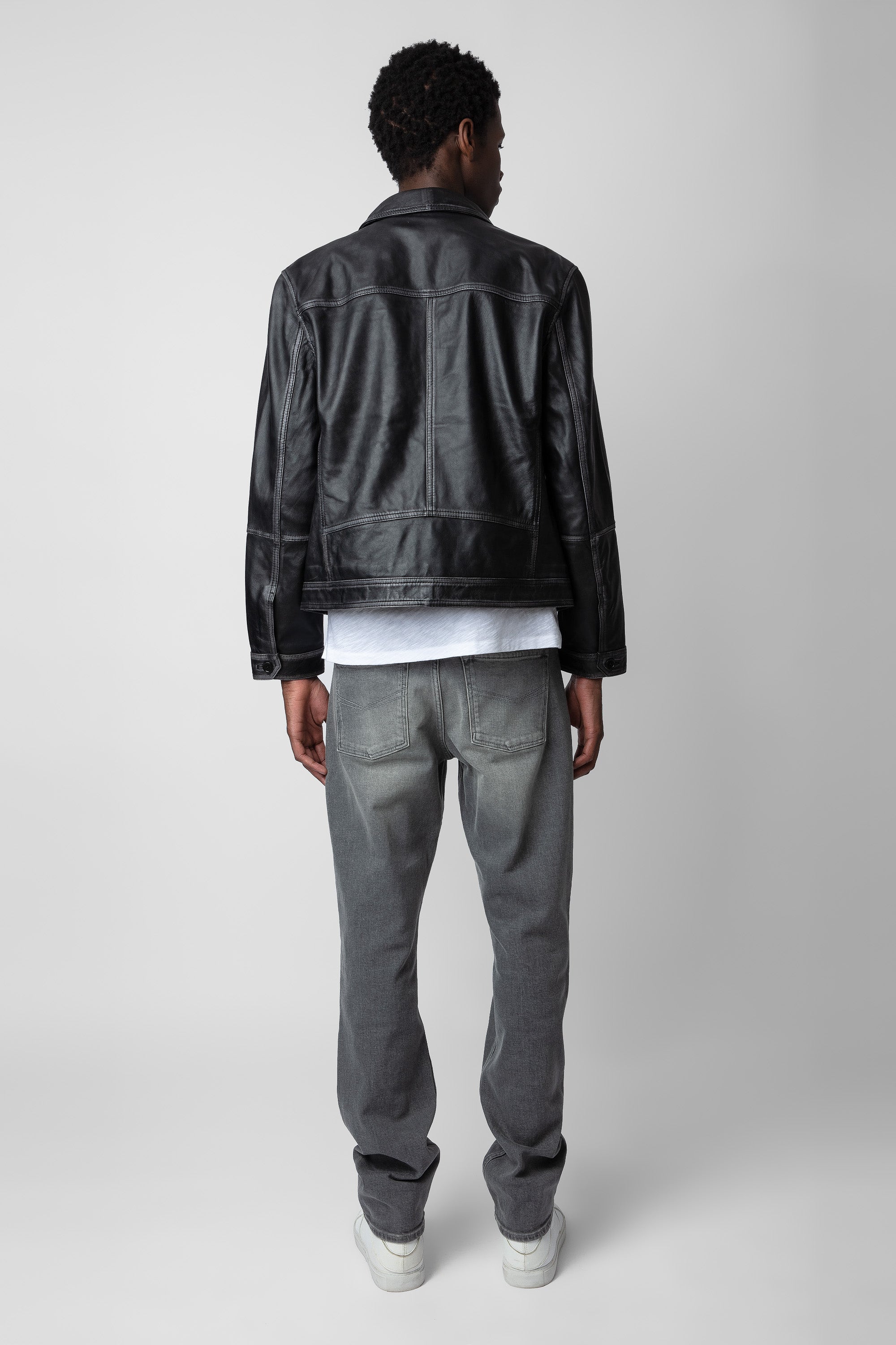 ZHORS LINE BLACK LASSO DIP DYE LEATHER
