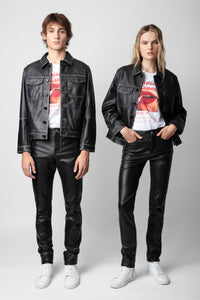ZHORS LINE BLACK LASSO DIP DYE LEATHER