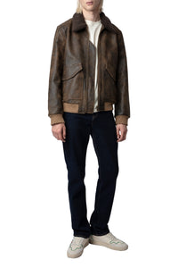 Blouson Mate en cuir - Chesnut