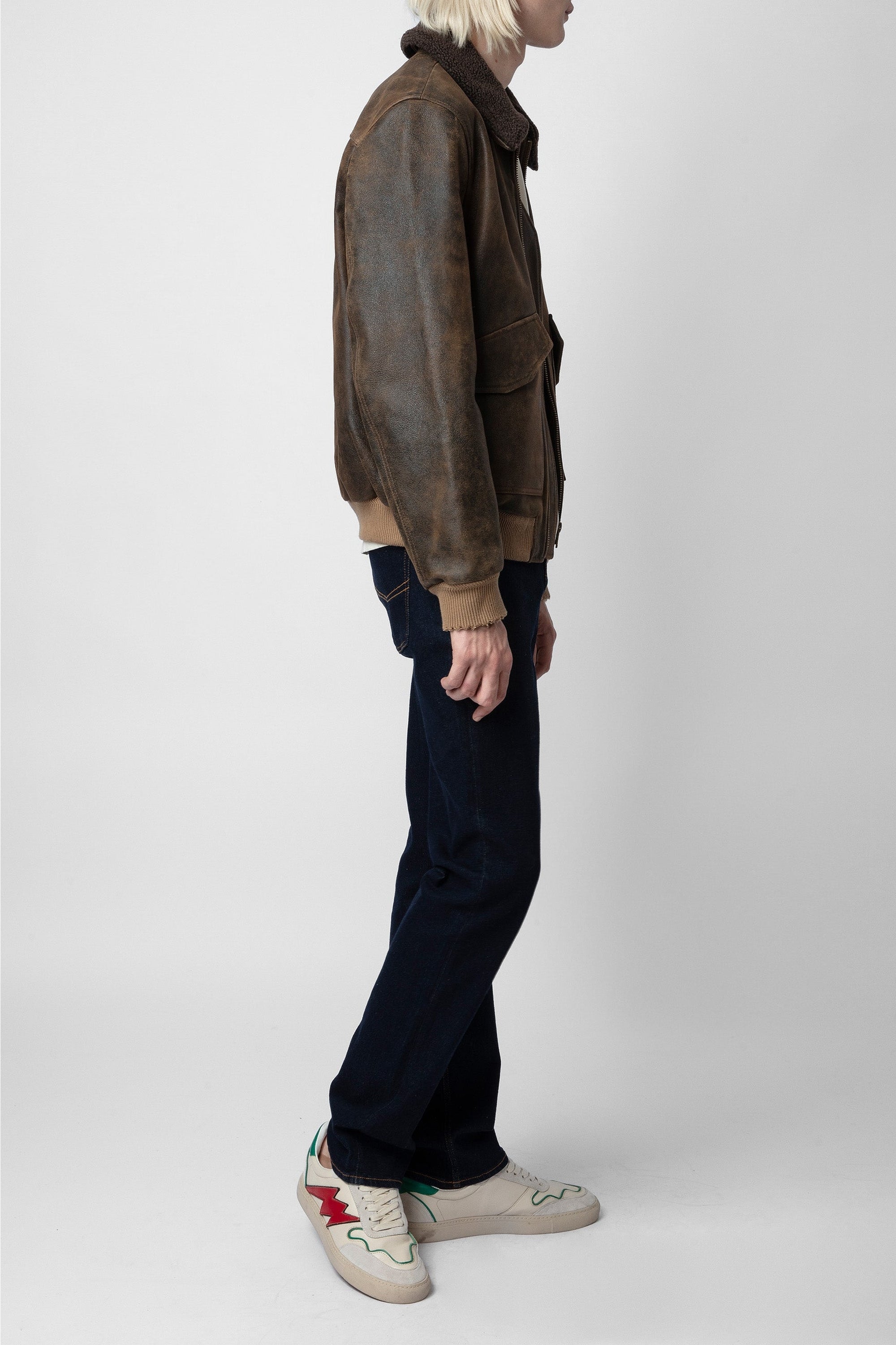 Blouson Mate en cuir - Chesnut