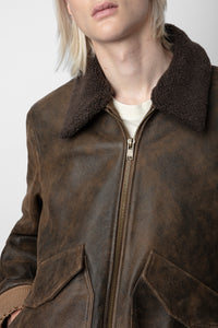 Blouson Mate en cuir - Chesnut