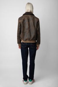 Blouson Mate en cuir - Chesnut