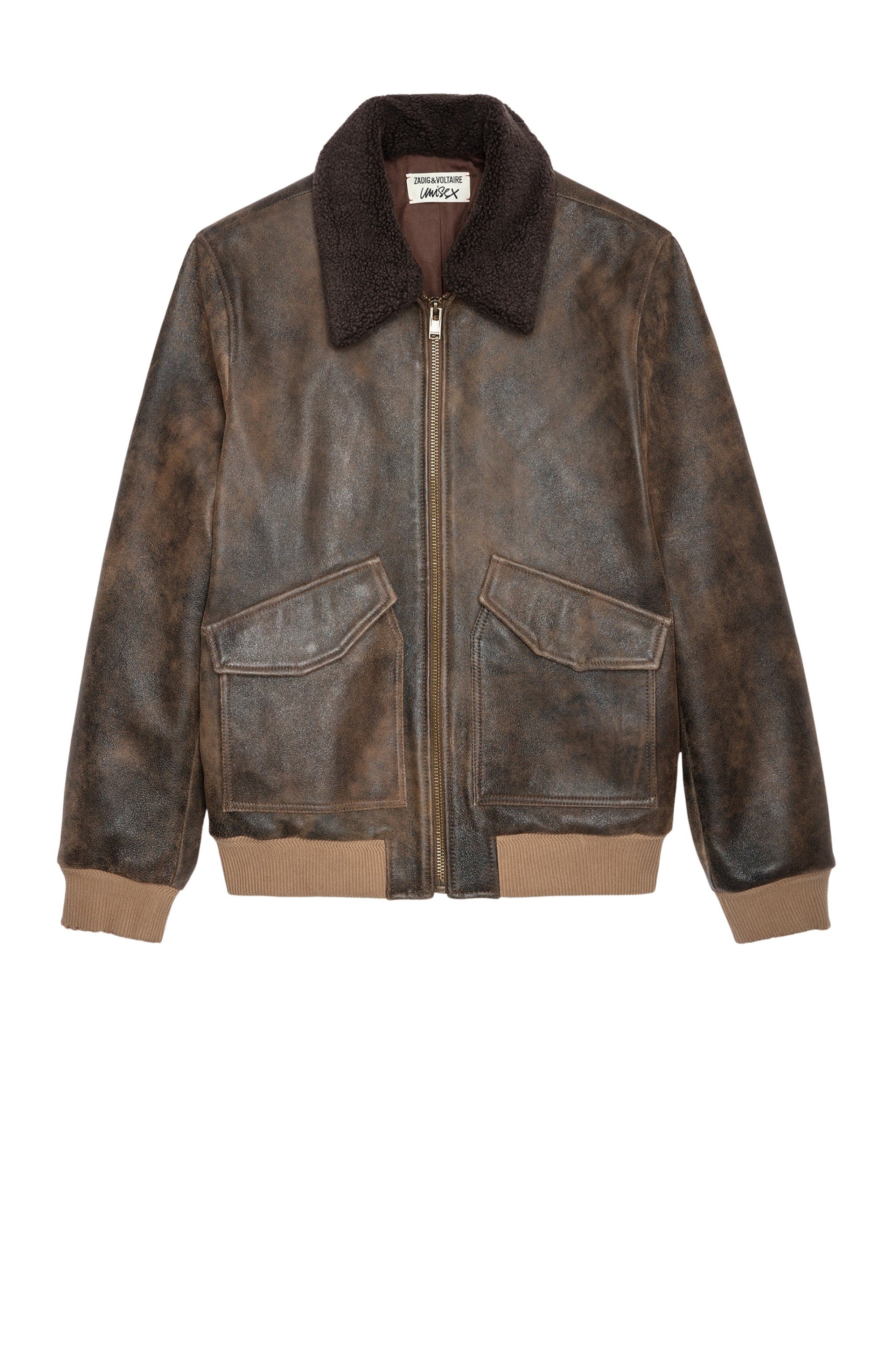 Blouson Mate en cuir - Chesnut