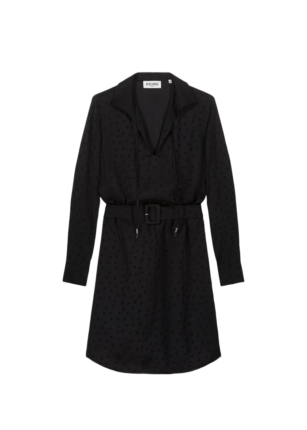 Robe chemise ceinturée - Noir