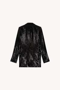 Veste col tailleur a sequin - Noir