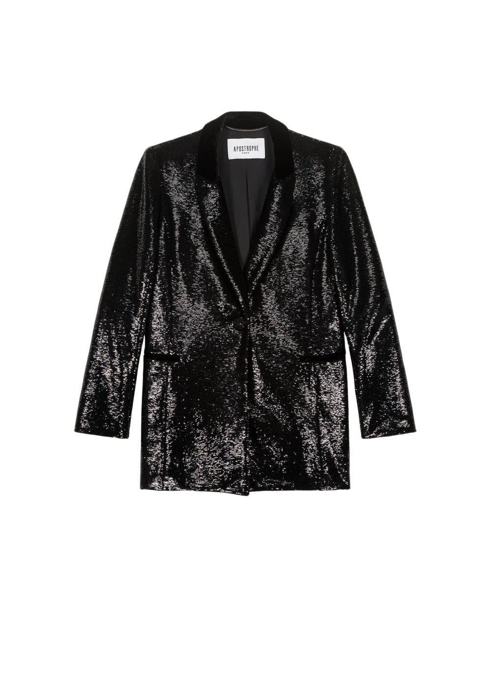 Blazer ample à sequins - Noir
