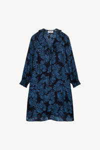 Robe details volants - Bleu Denim