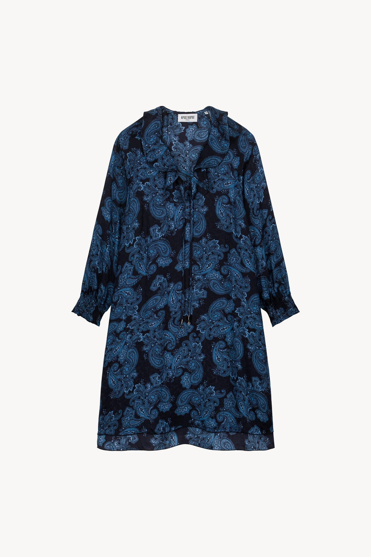 Robe details volants - Bleu Denim