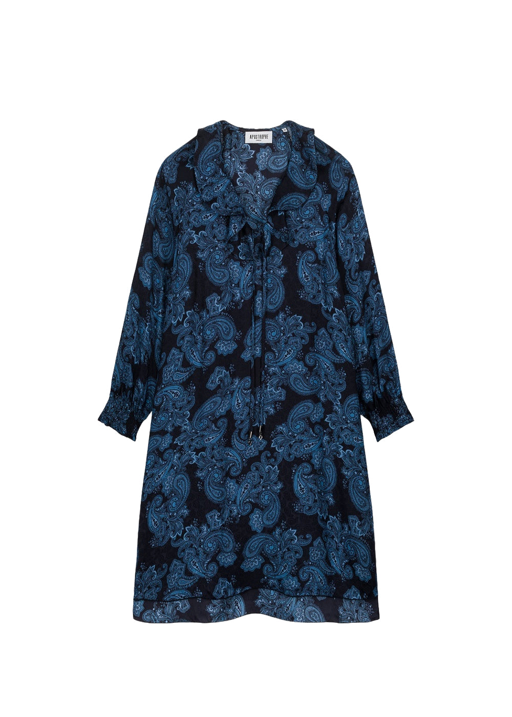 Silk dress with ruffled detailing - Blue