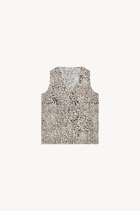 Blouse sans mc col v - Taupe Moyen