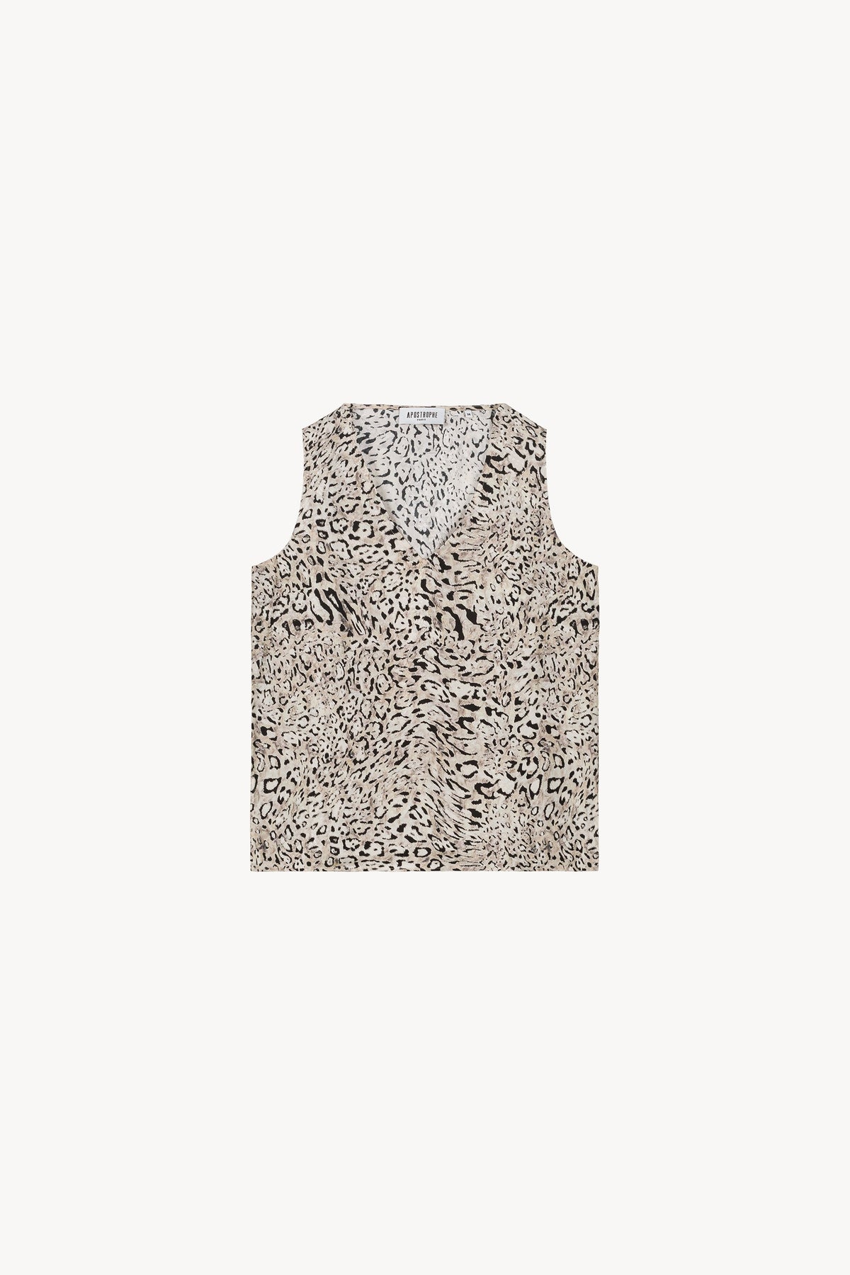 Blouse sans mc col v - Taupe Moyen