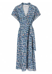 Robe à imprimé graphique - Bleu