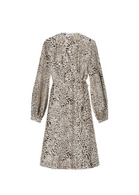 Robe midi croisée en soie - Taupe