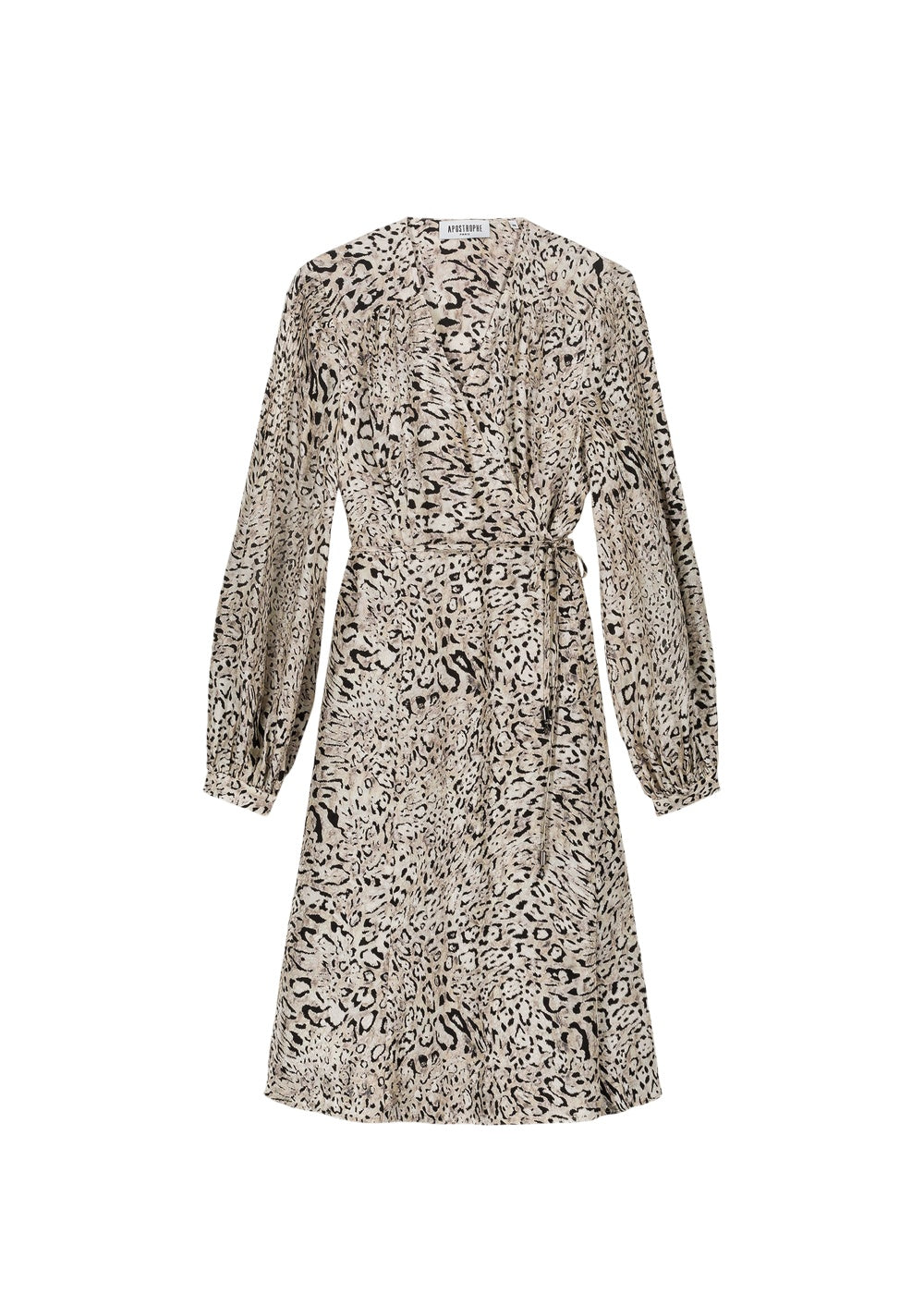 Robe midi croisée en soie - Taupe