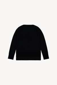 Top col v bi-matiere - Noir