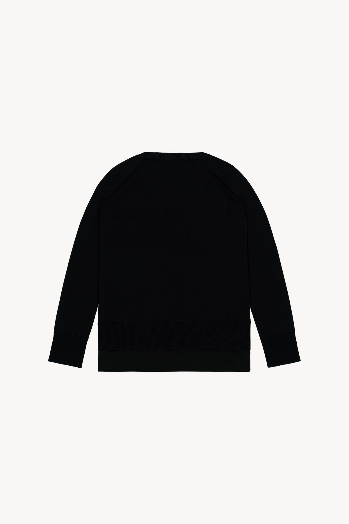 Top col v bi-matiere - Noir
