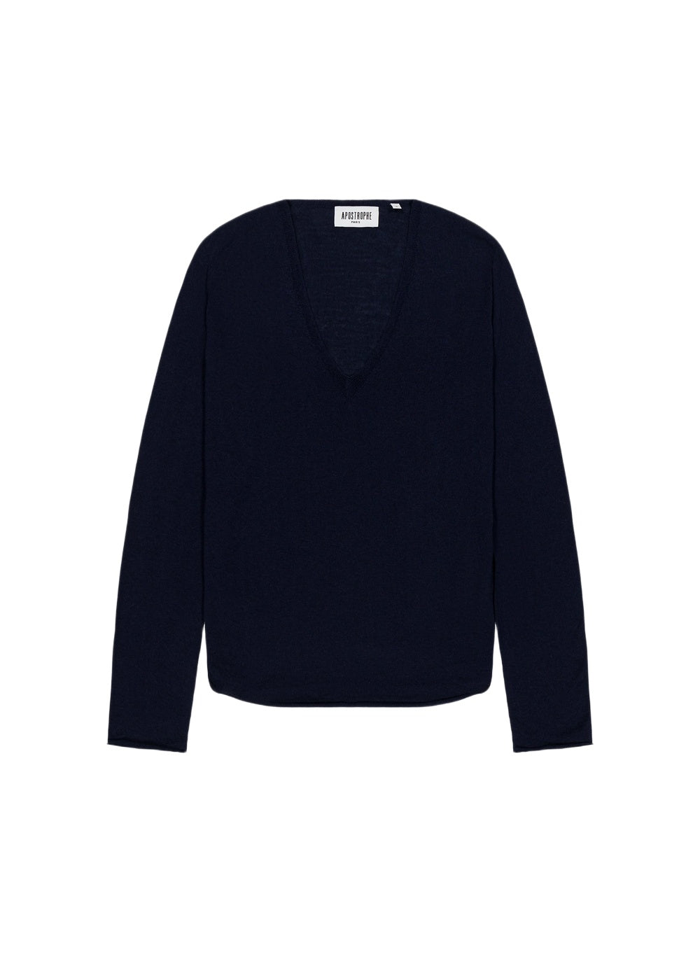 Pull col V en laine - Marine