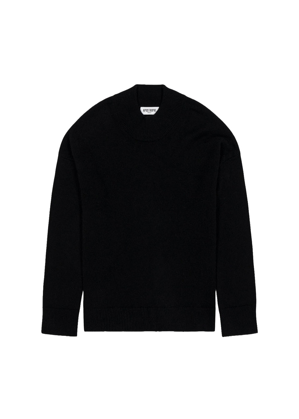 Loose-fitting cropped cashmere jumper - Black