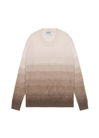 Pull col rond tie and dye en cachemire - Taupe