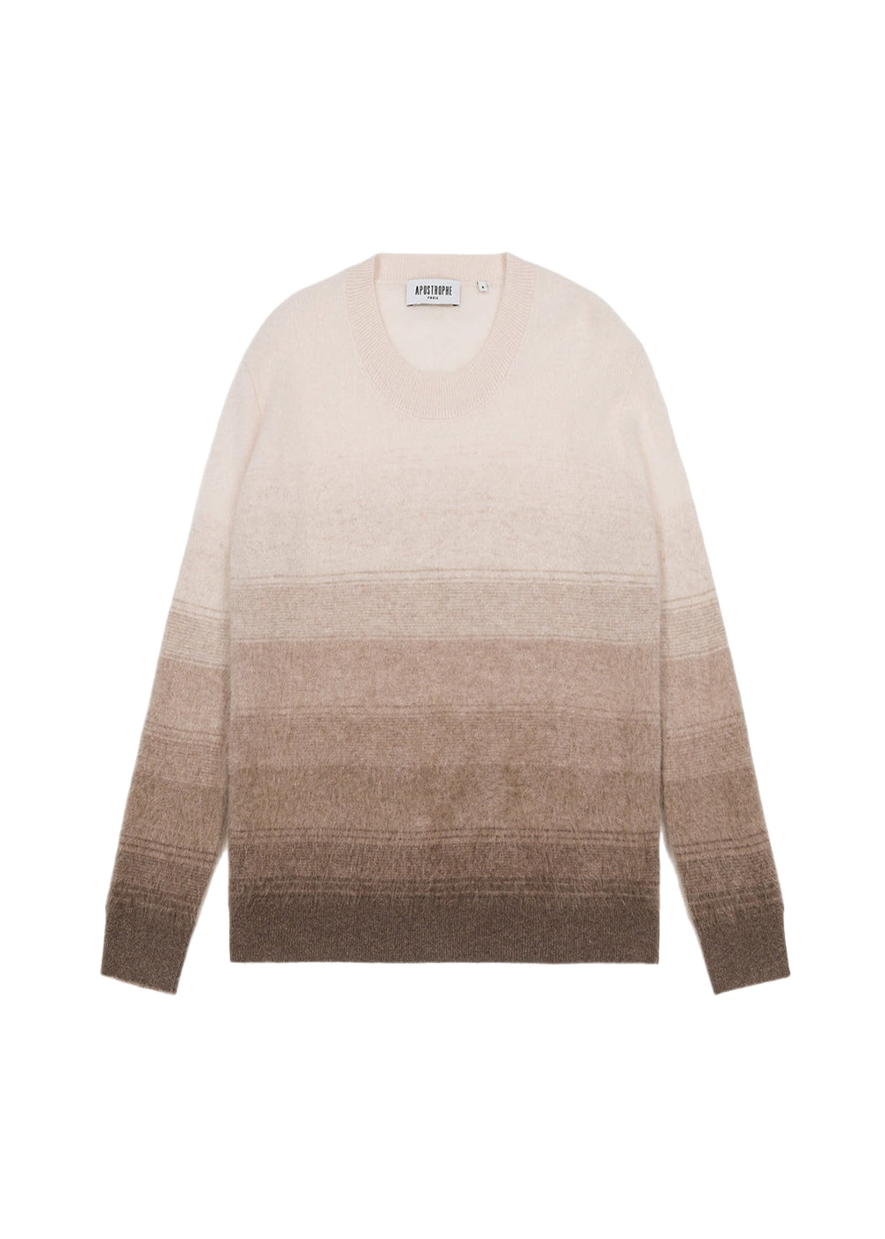 Pull col rond tie and dye en cachemire - Taupe
