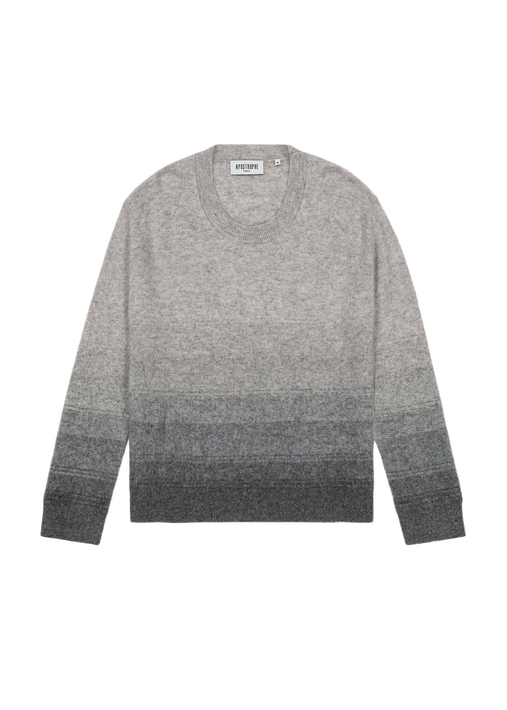 Pull col rond tie and dye en cachemire - Gris