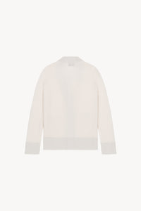 Cardigan long logo embosse - Blanc Cassé