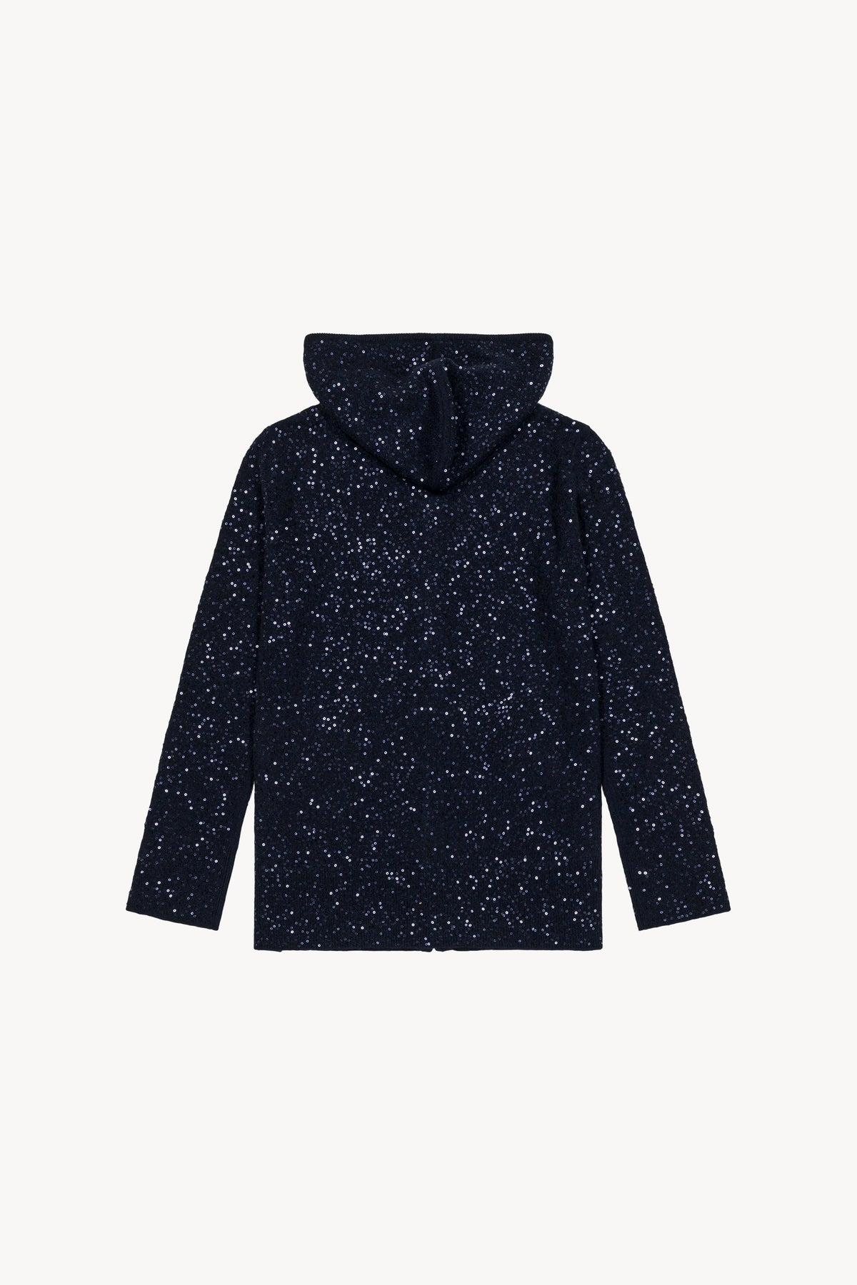 Gilet capuche zip sequins - Marine