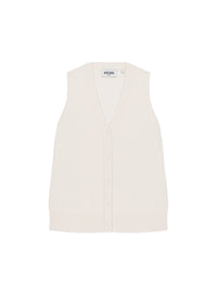 Sleeveless wool and cashmere cardigan - Off-white