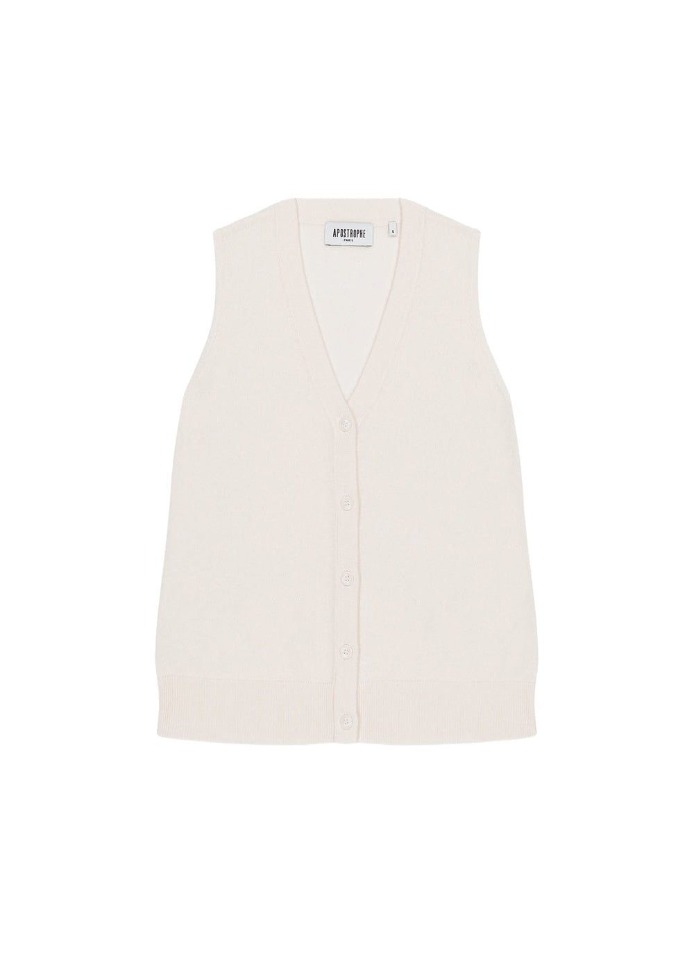 Sleeveless wool and cashmere cardigan - Off-white