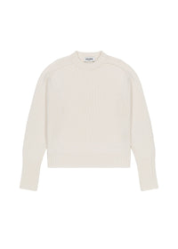 Pull col rond en laine - Blanc Cassé