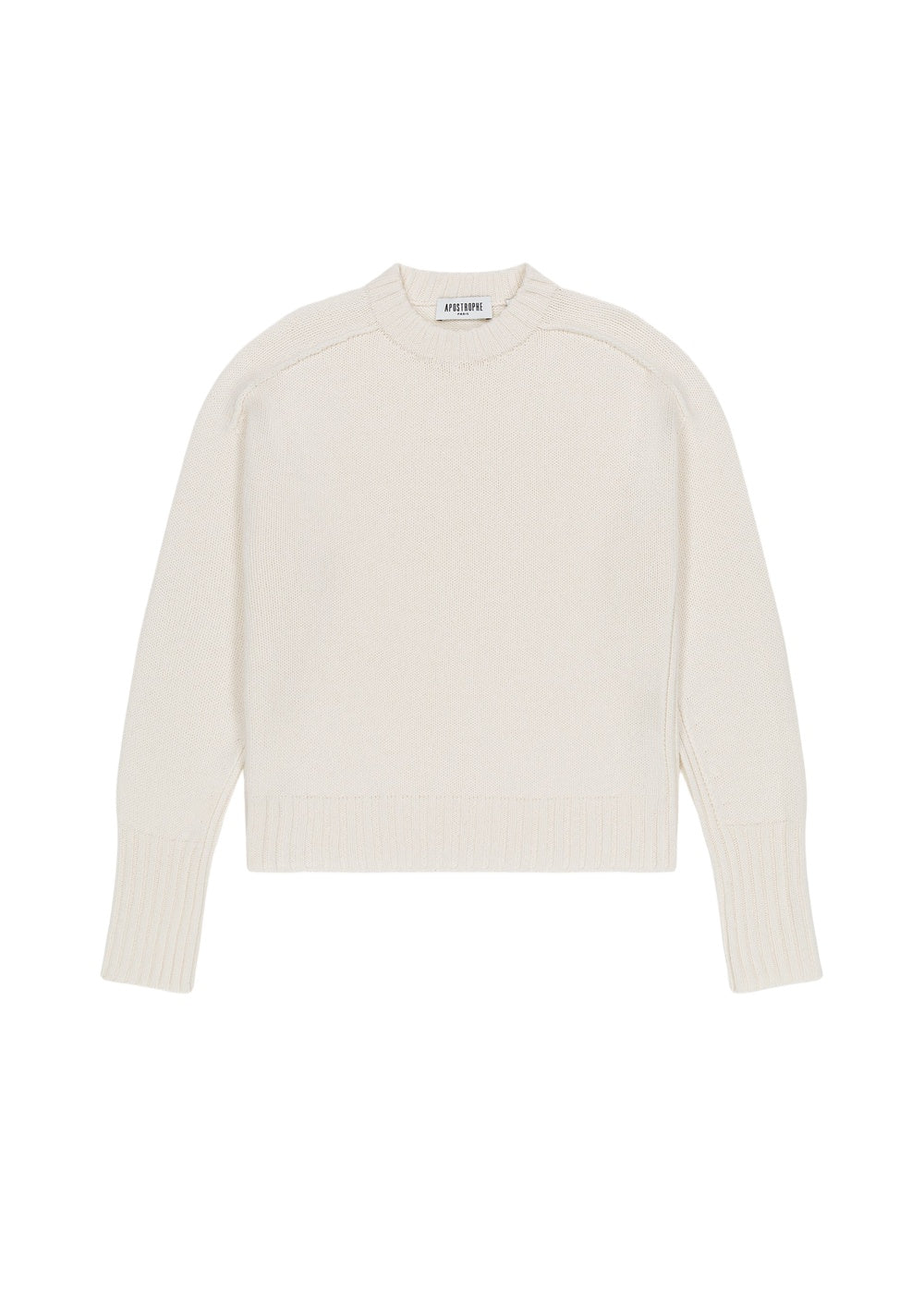 Pull col rond en laine - Blanc Cassé