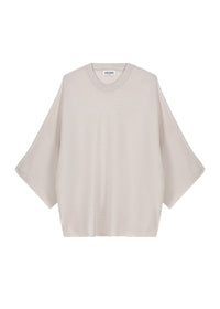 Pull oversize manches 3/4 en laine - Béton