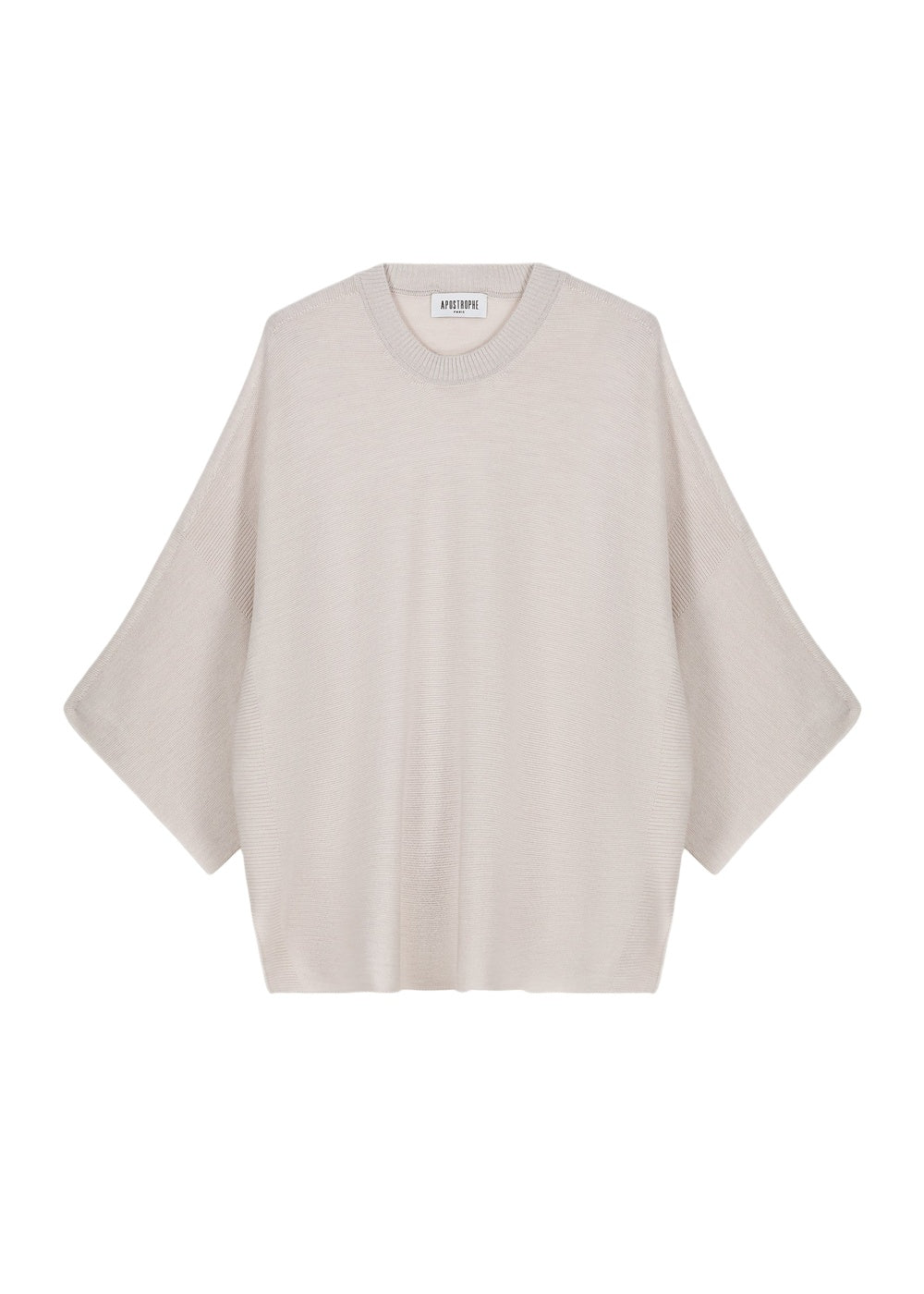 Pull oversize manches 3/4 en laine - Béton