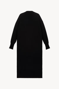 Robe longue col chemine lurex - Noir
