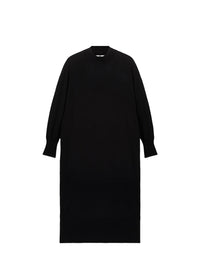 Long wool jumper dress - Black