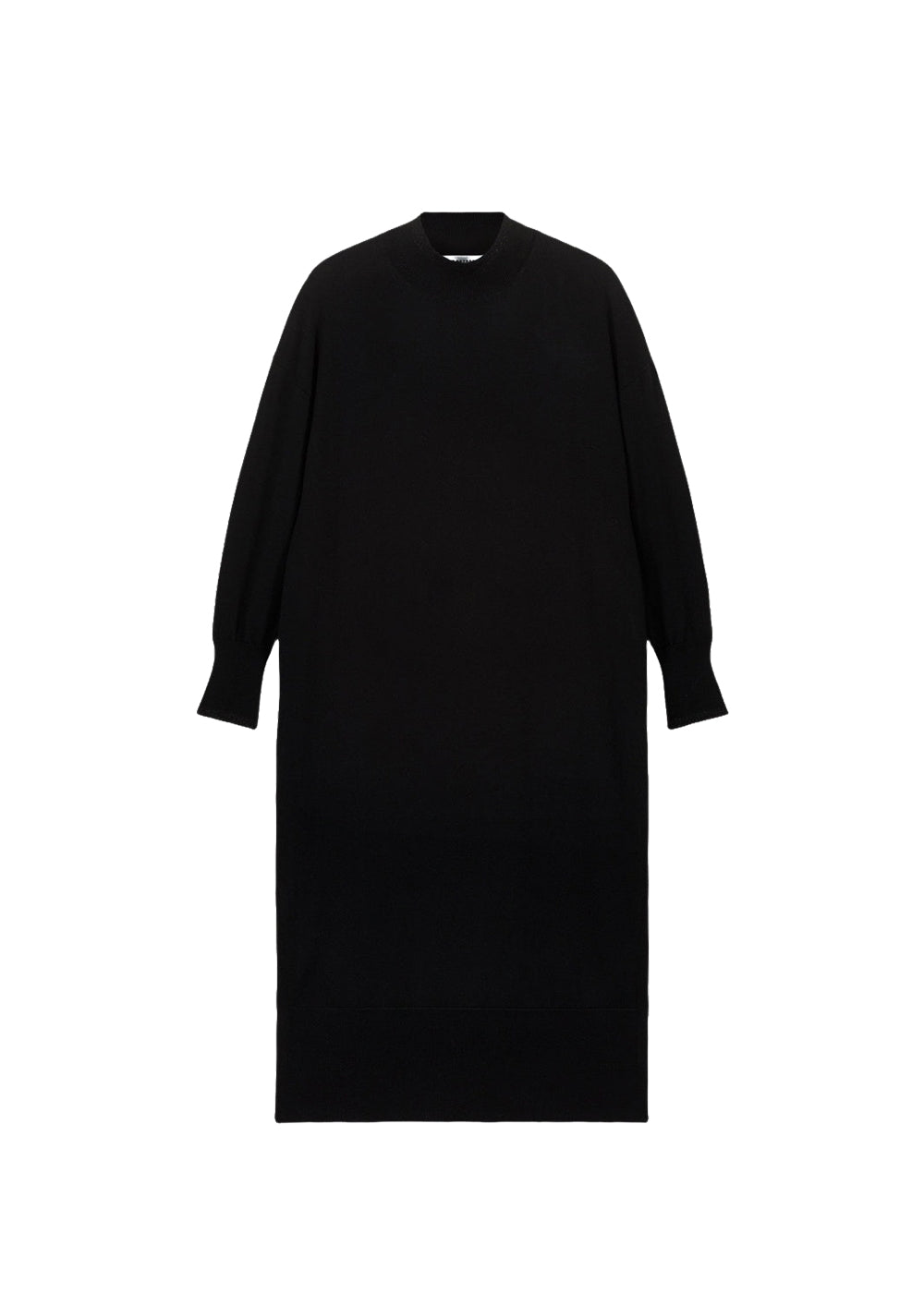 Long wool jumper dress - Black