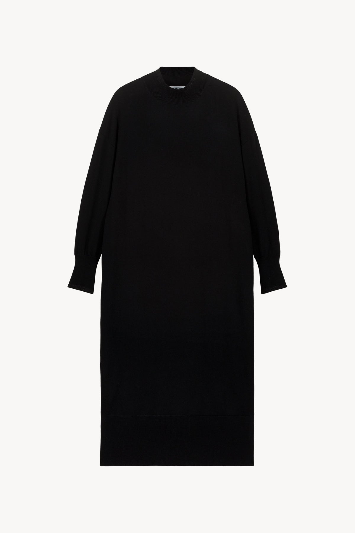 Robe longue col chemine lurex - Noir