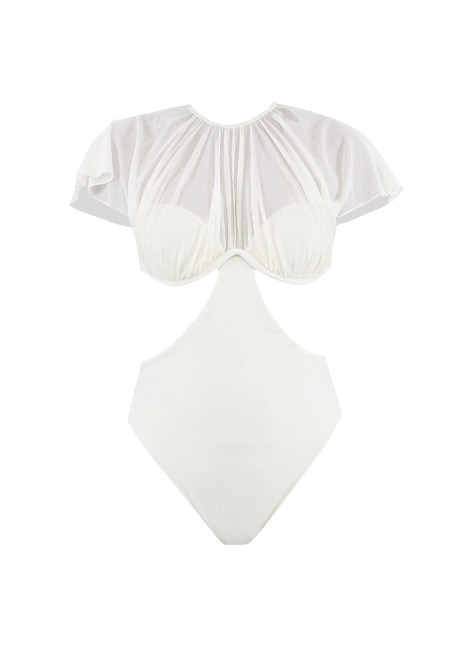 Naru one-piece swimming costume with cut-outs - Ivory