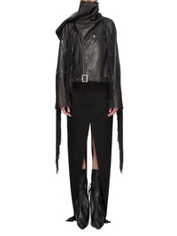 Jupe fendue en laine - Black