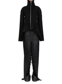 Jupe fendue en denim - Black